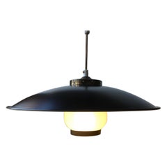 Black Adjustable Ceiling Lamp by Bent Karlby for Lyfa, 1950s