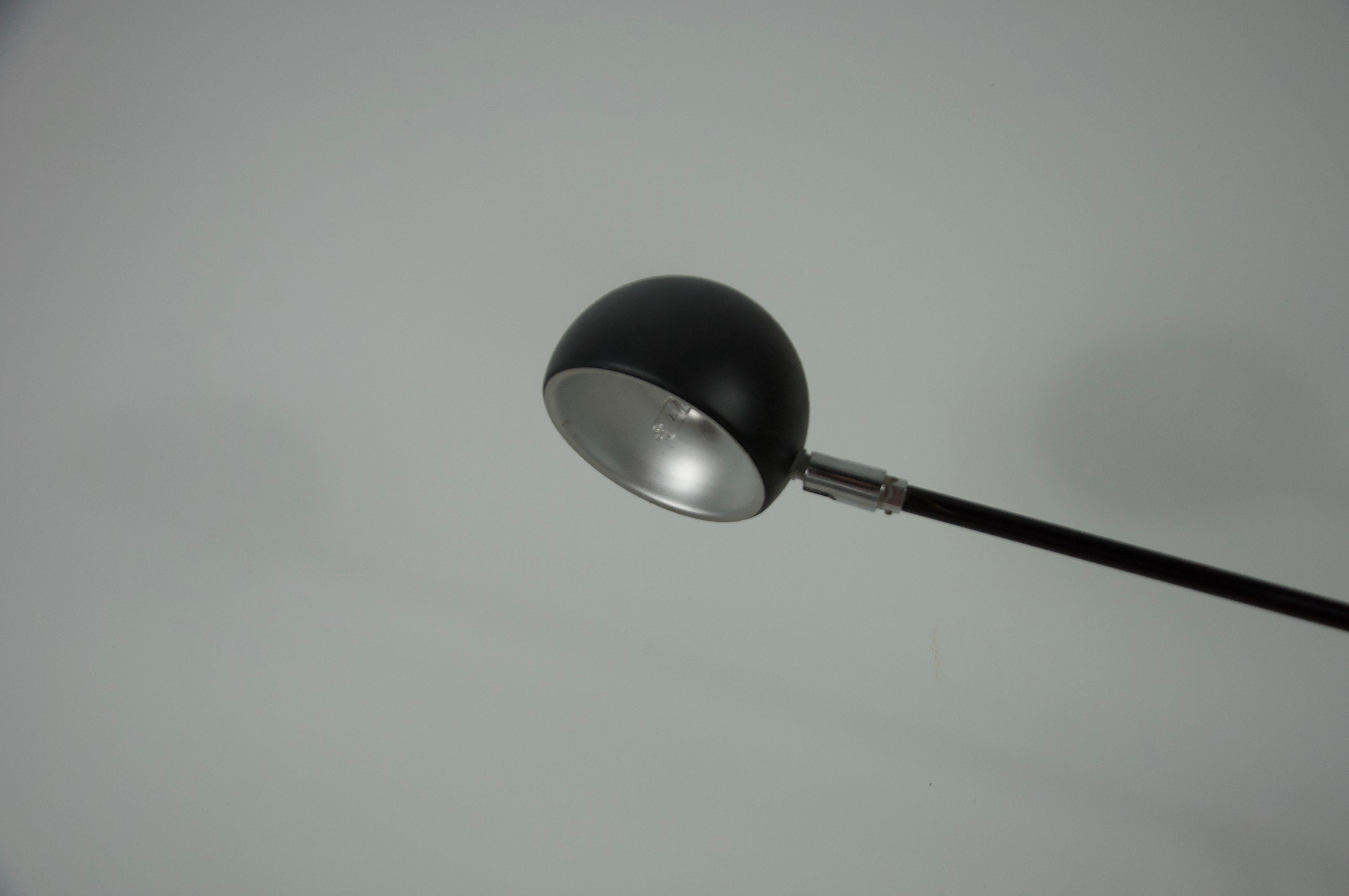 Metal Black Adjustable Floor Lamp, Germany, 1970s For Sale