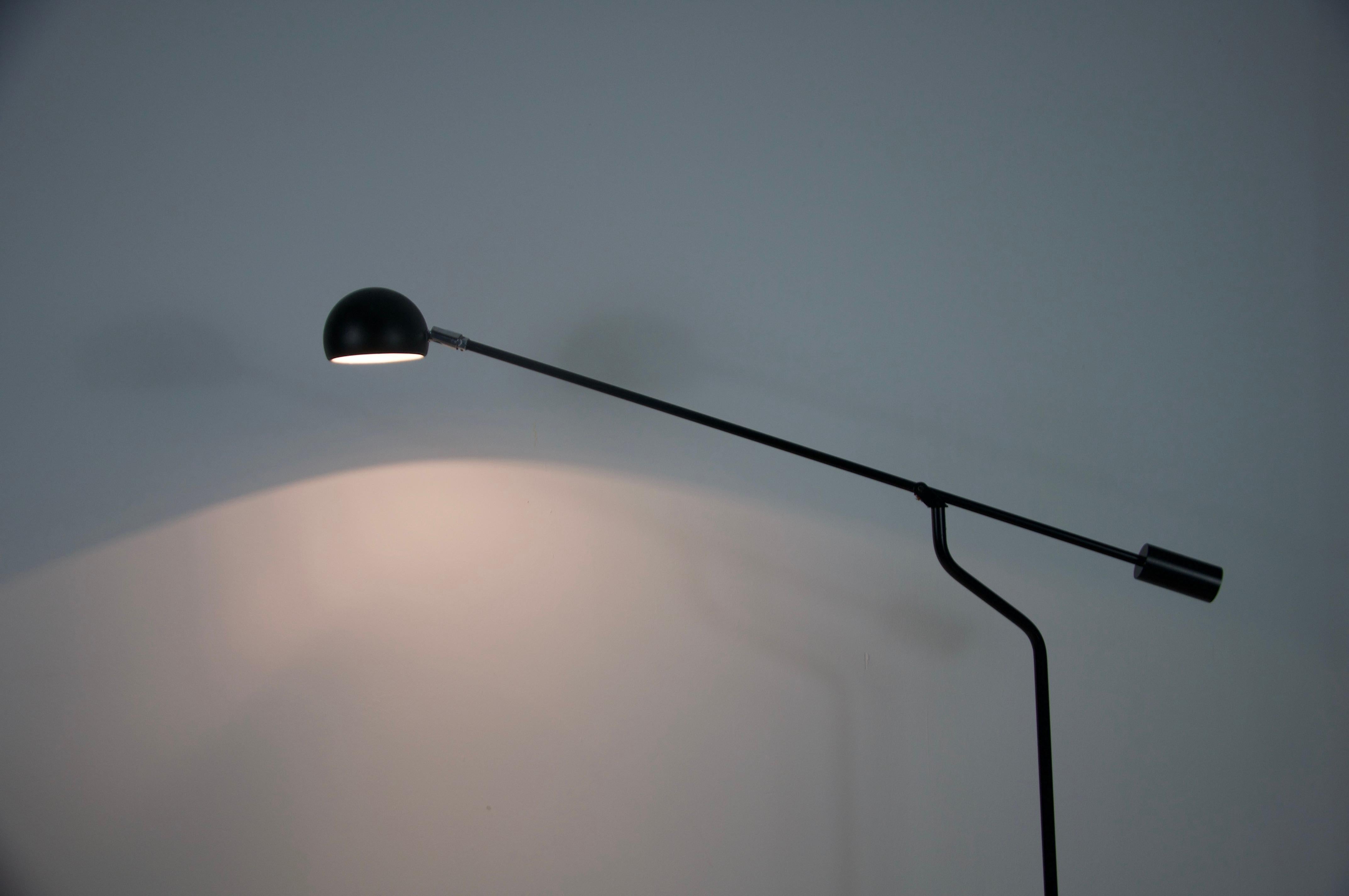 Black Adjustable Floor Lamp, Germany, 1970s For Sale 1
