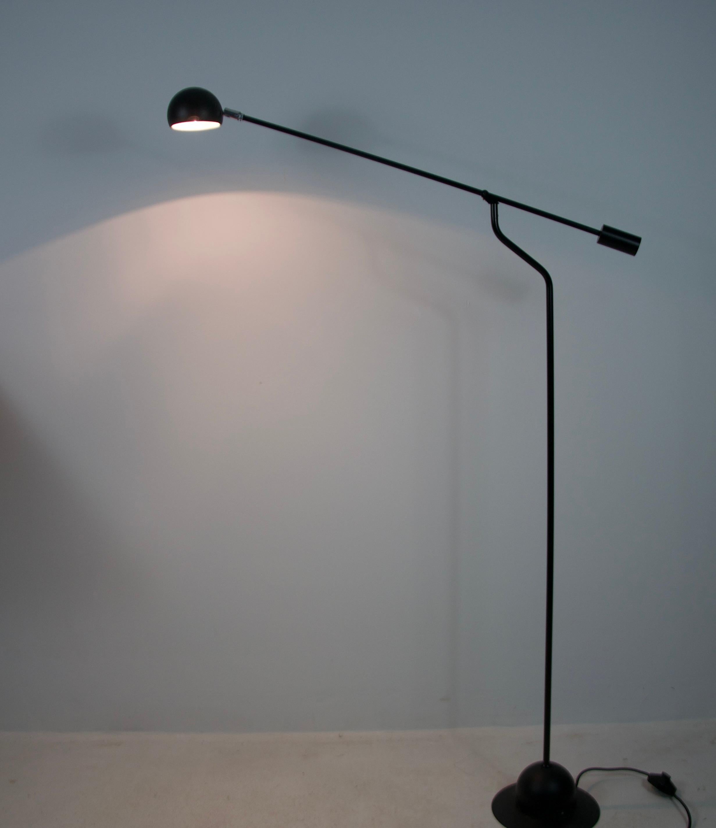 Black Adjustable Floor Lamp, Germany, 1970s For Sale 3