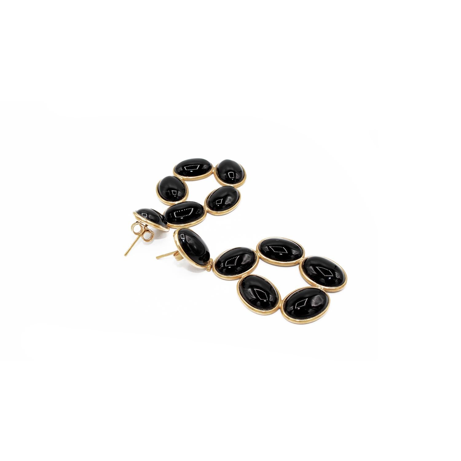 daily wear black beads gold earrings designs