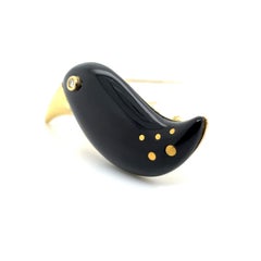 Black Agate Bird Pin
