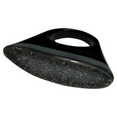 Bague solide en cristaux d
agate noire cadeau en pierre noire fait à la main