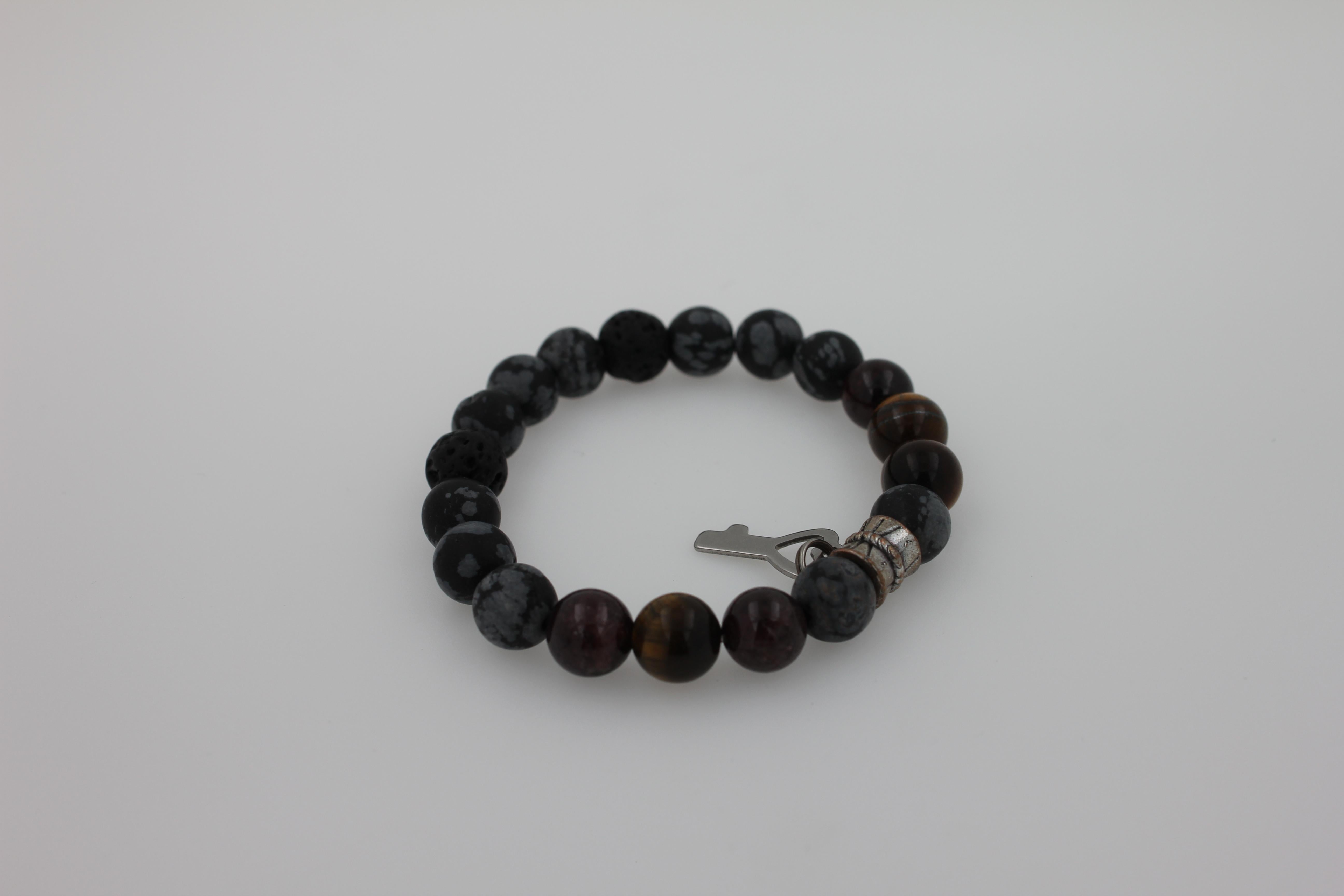Black Agate Brown Earth Gemstone Round Chakra Beads Stretchy Unique Statement Bracelet
Size of Bracelet - Fits Wrist Sizes of 6-9 Inches (Flexible Stretching Wire)
Natural, Genuine Gemstones