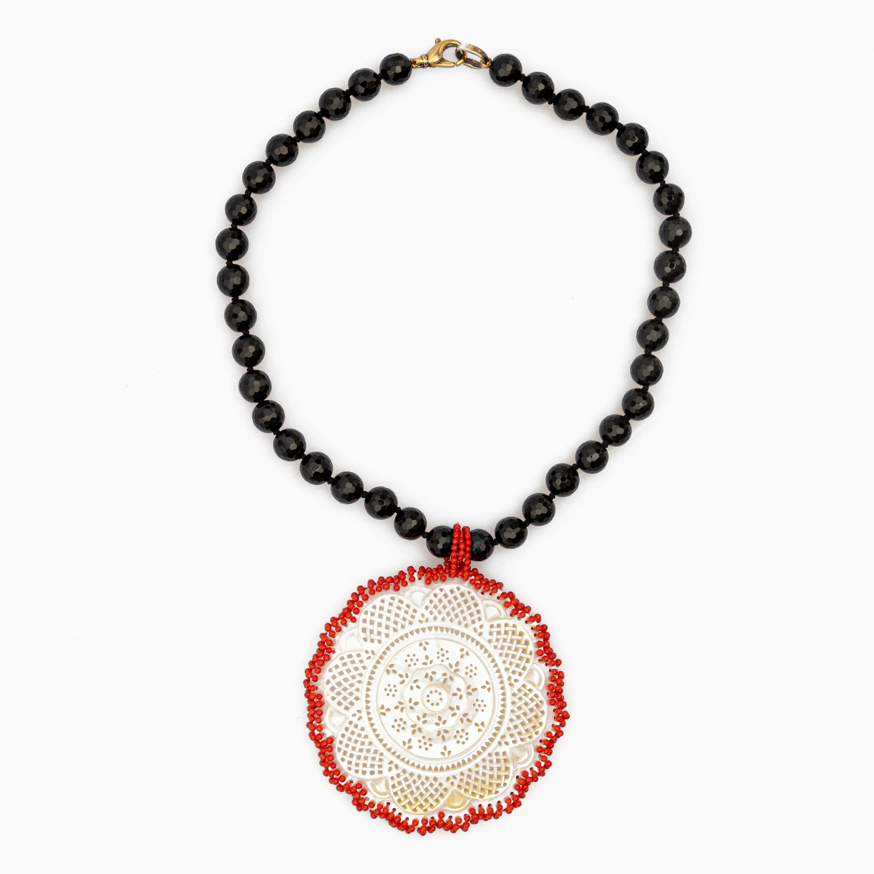 mesa medallion black necklace