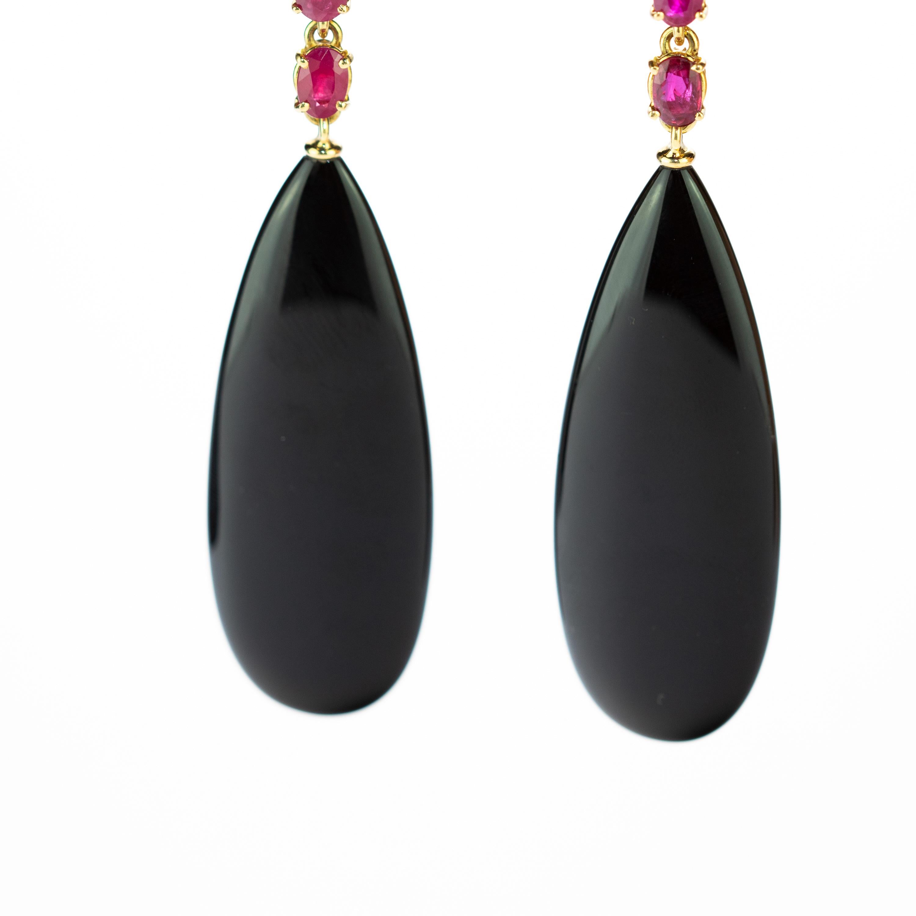 black teardrop earrings