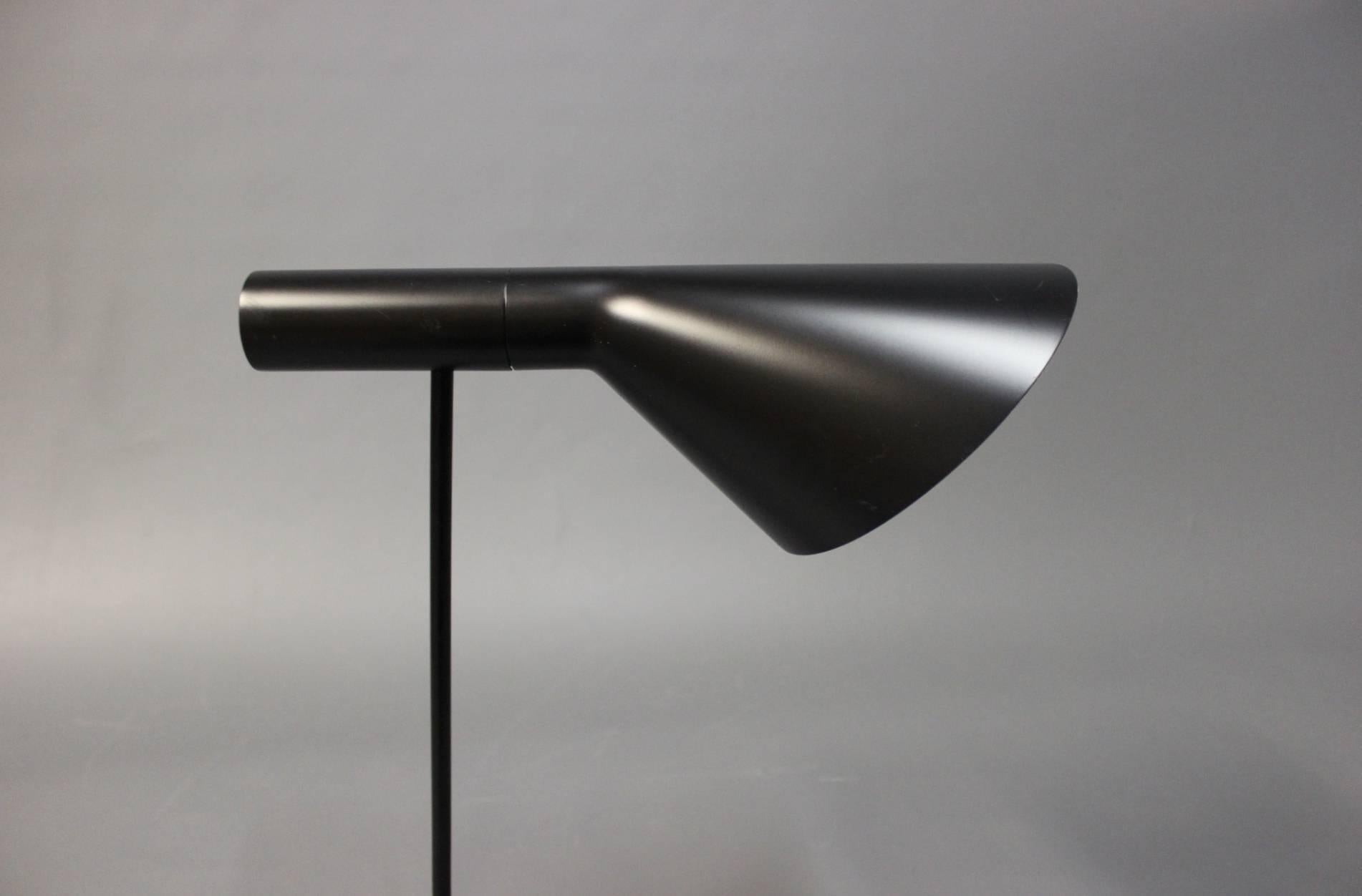 Danish Black AJ Table Lamp, Model 1808, by Arne Jacobsen and Louis Poulsen, 1960