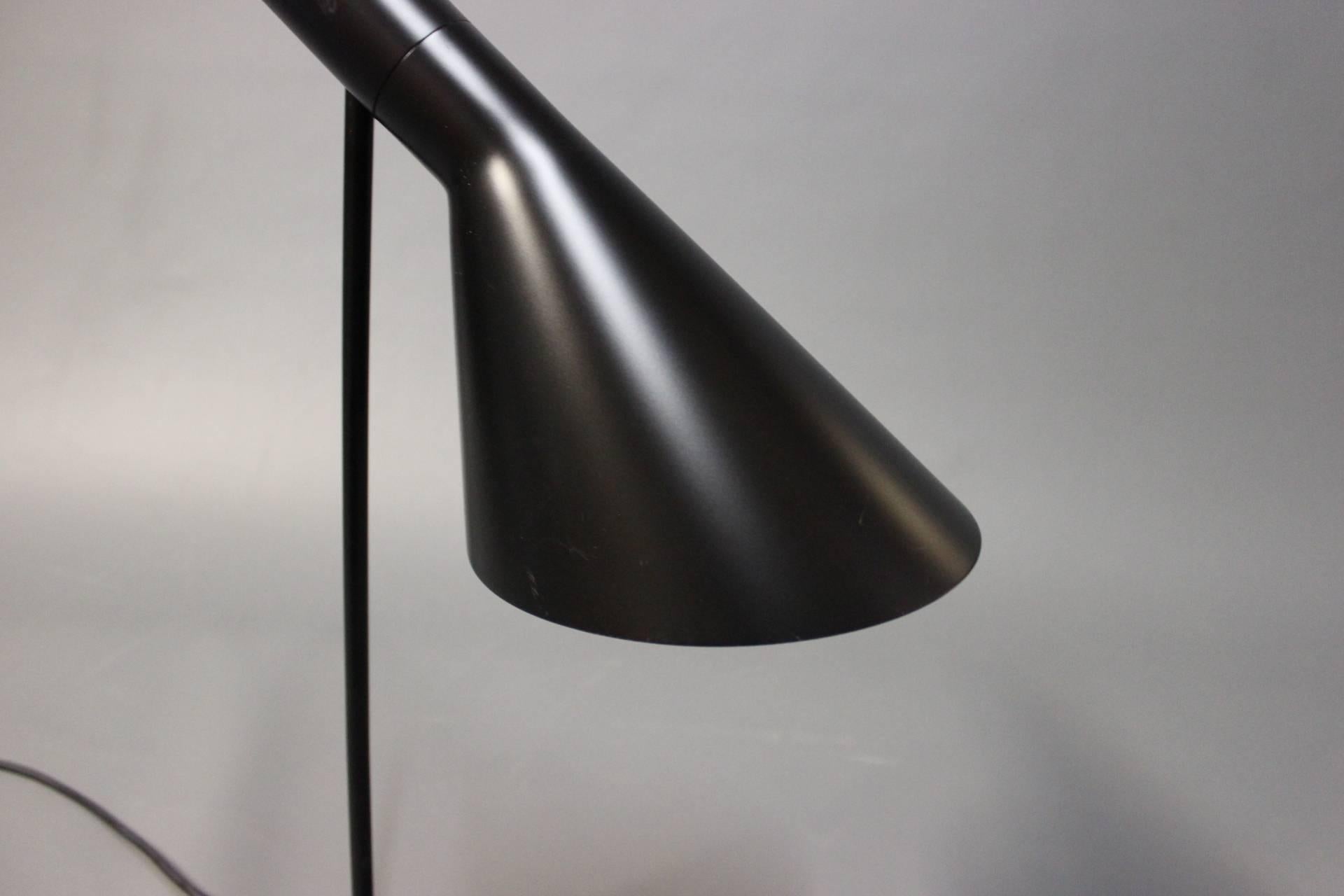 Lacquered Black AJ Table Lamp, Model 1808, by Arne Jacobsen and Louis Poulsen, 1960