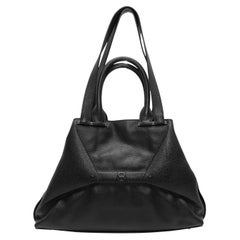 Used Black Akris Leather Tote Bag