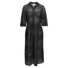 Black Akris Punto Eylet Maxi Dress Size EU 42