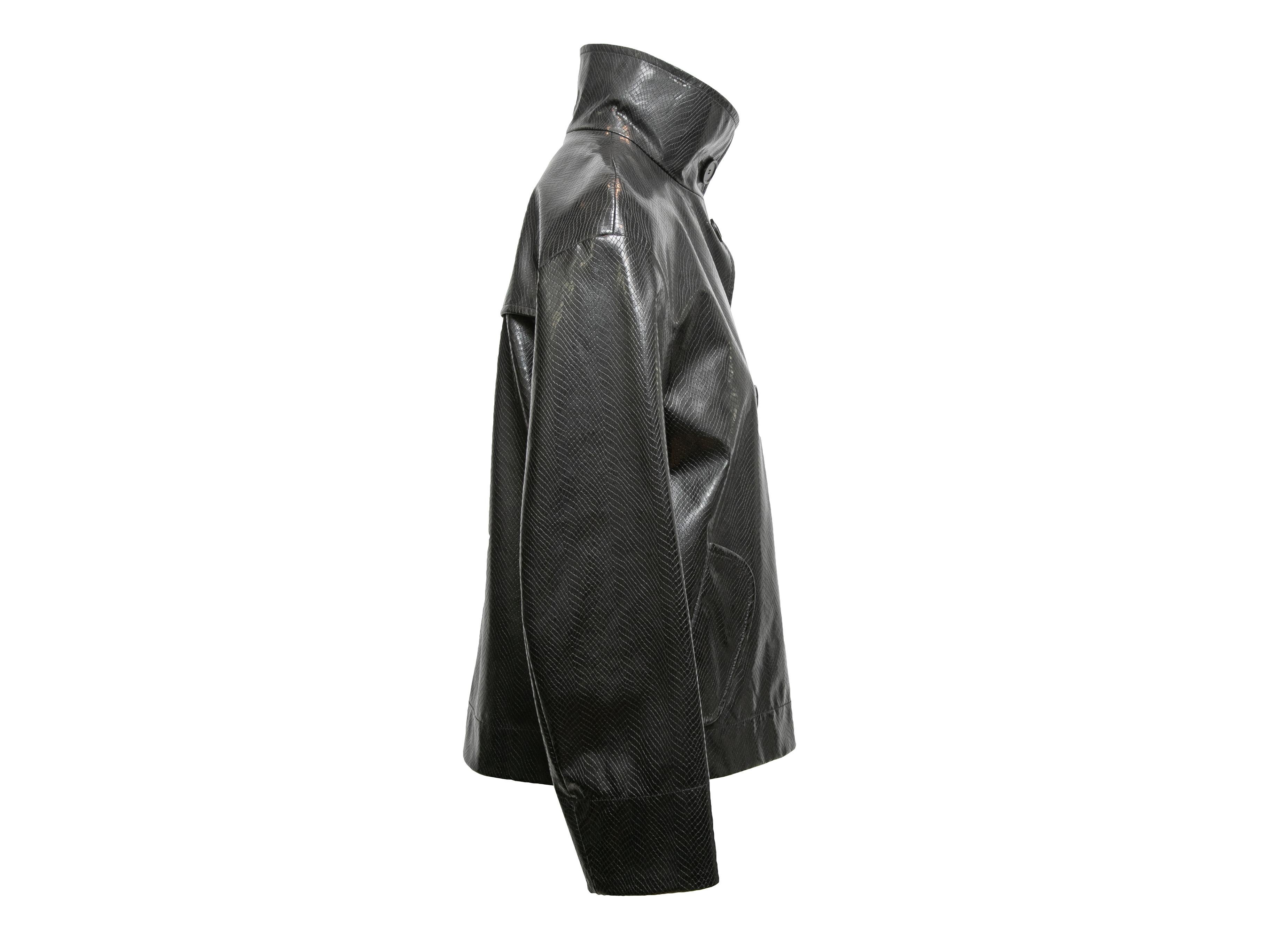 Chaqueta negra de piel vegetal texturizada Akris Punto Talla EU 36 Negro en venta