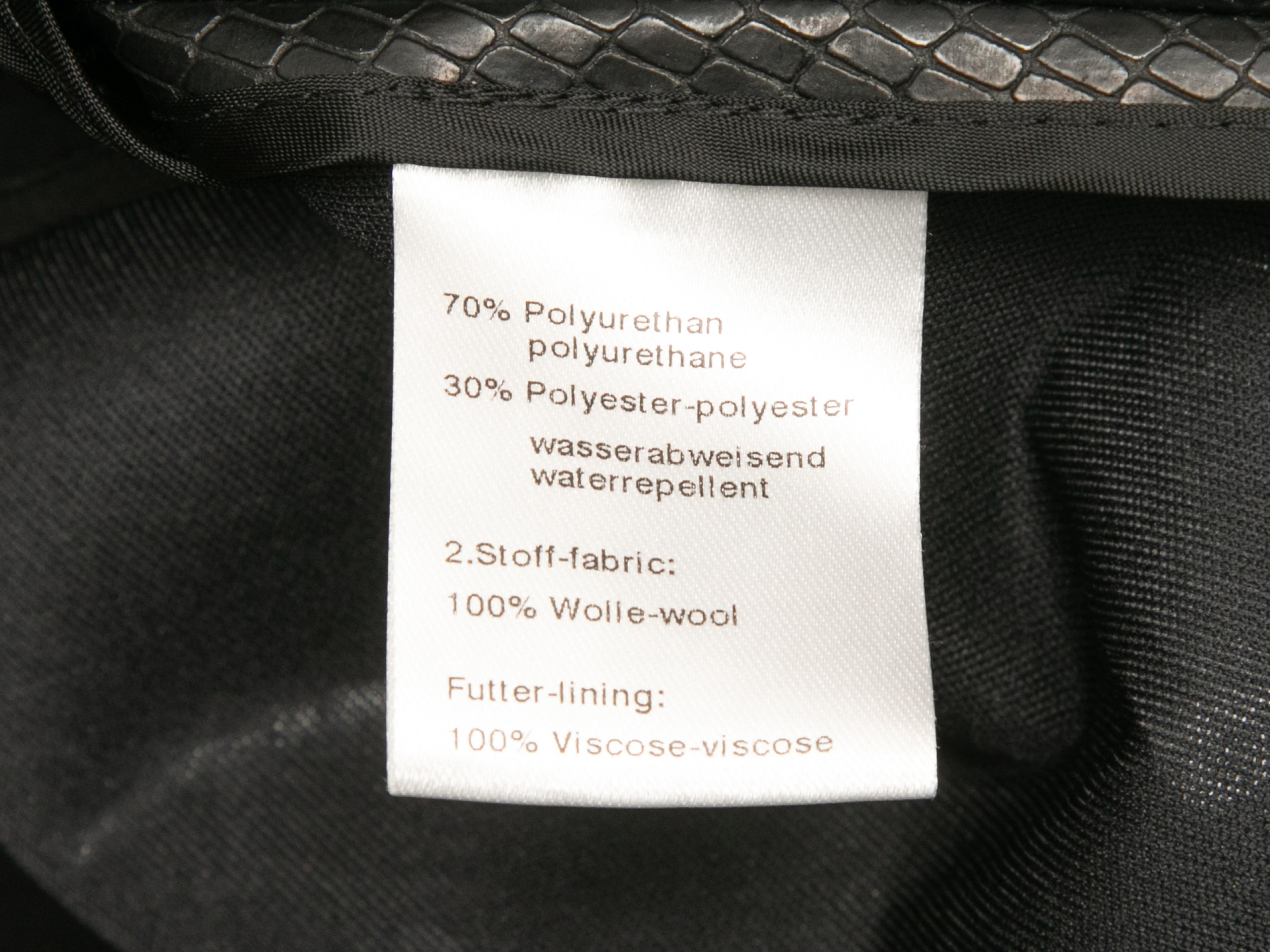 Chaqueta negra de piel vegetal texturizada Akris Punto Talla EU 36 en venta 1
