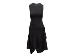 Black Alaia Sleeveless Asymmetrical Hem Dress Size FR 40