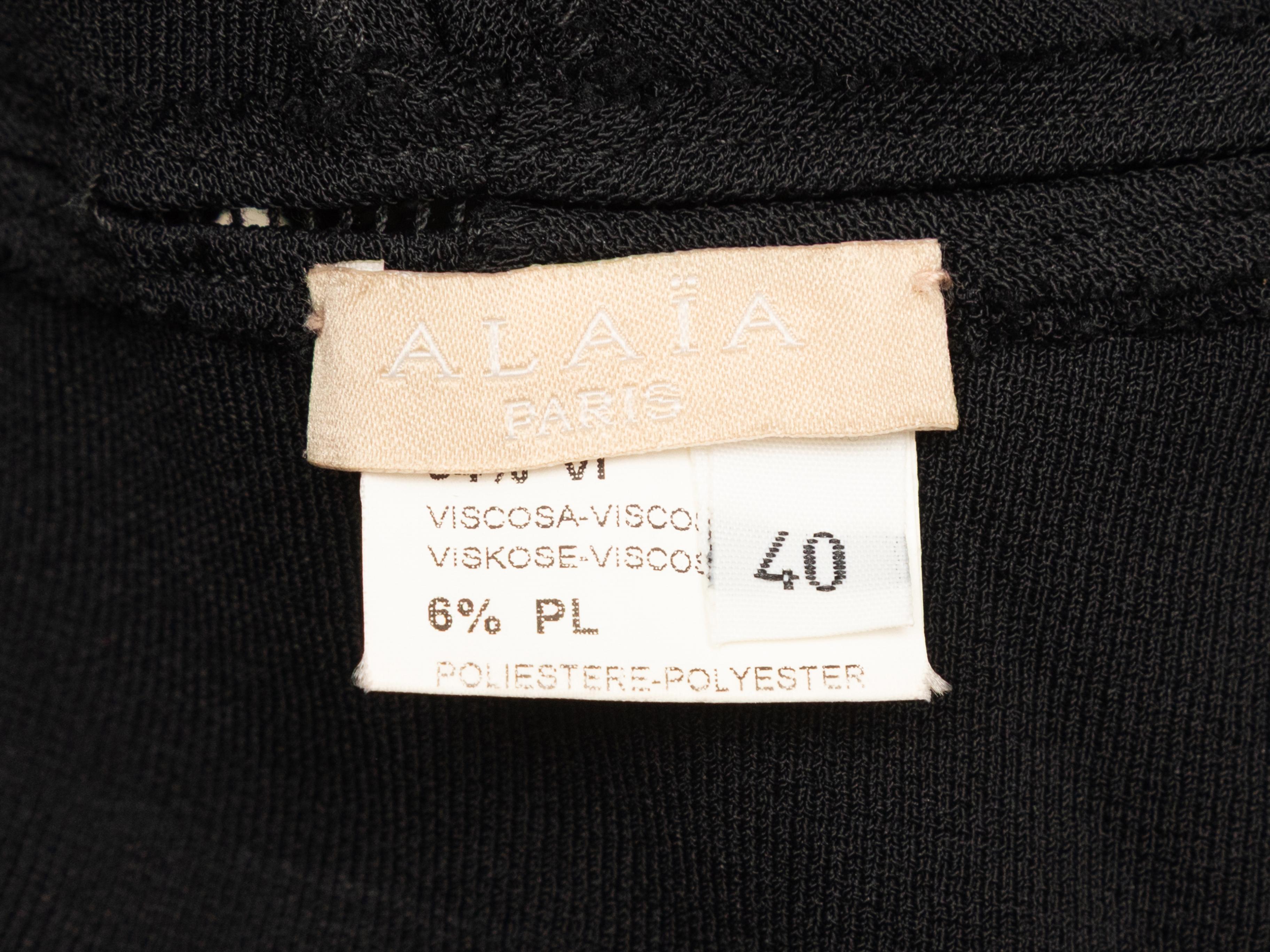 Black Alaia Sleeveless Asymmetrical Hem Dress Size FR 40 Pour femmes en vente