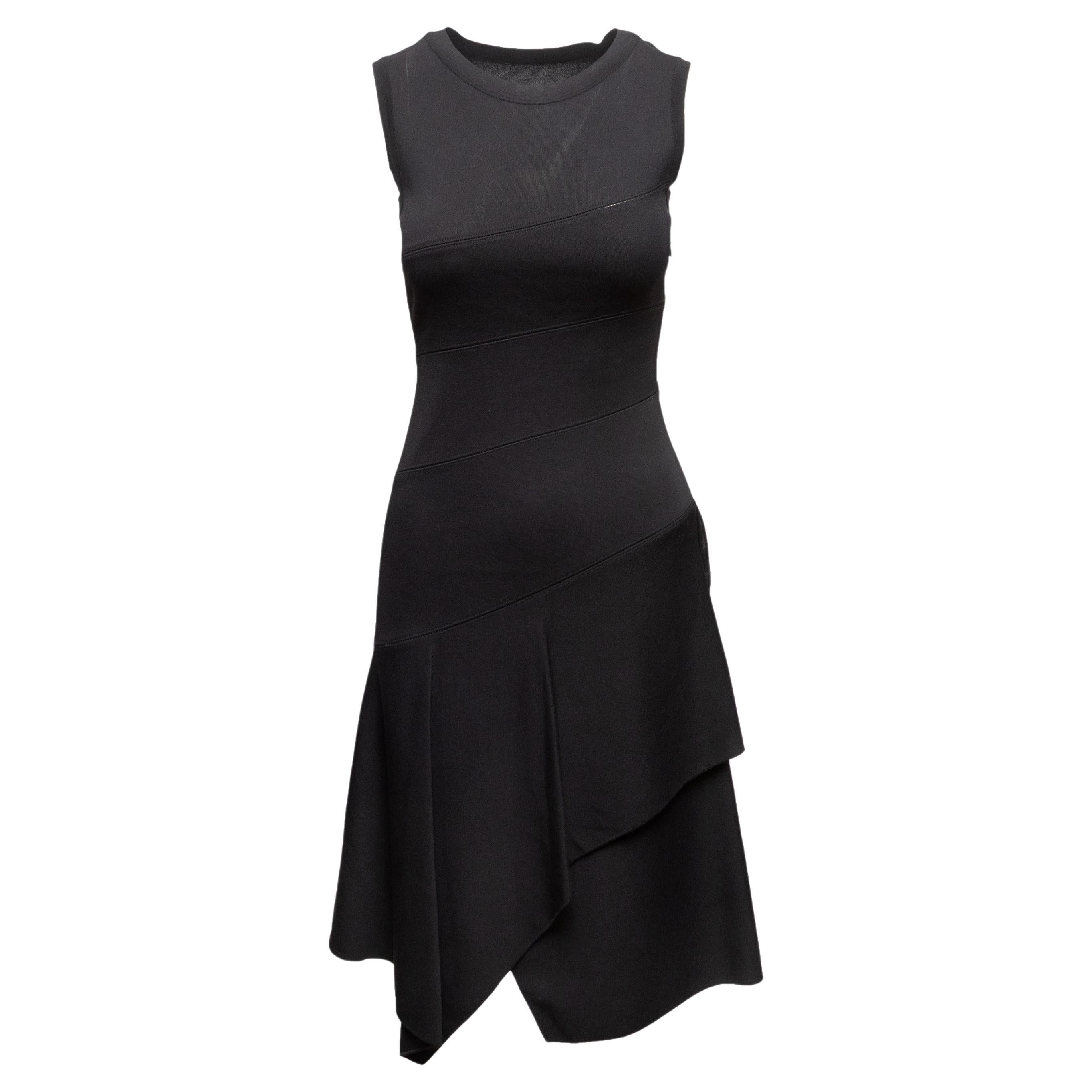 Black Alaia Sleeveless Asymmetrical Hem Dress Size FR 40