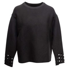 Black Alaia Wool Cutout Cuff Sweater Size IT 40