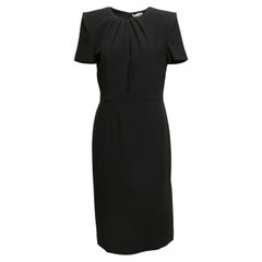 Schwarzes Alexander McQueen Schwarzes Kurzarm-Shiftkleid mit kurzen Ärmeln Größe IT 46