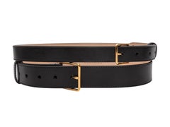 Black Alexander McQueen Double Buckle Waist Belt Size US XS