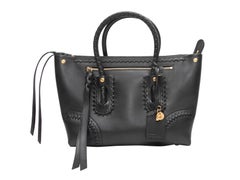 Schwarze Alexander McQueen Volksleder-Tasche aus Schwarz