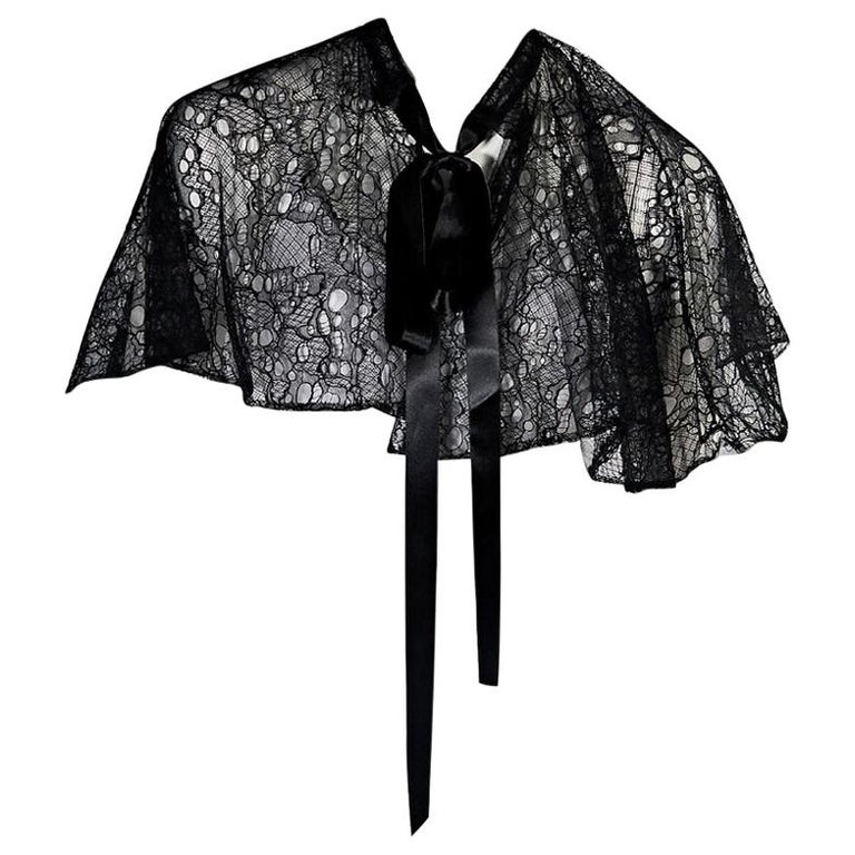 Black Alexander McQueen Lace Capelet at 1stDibs