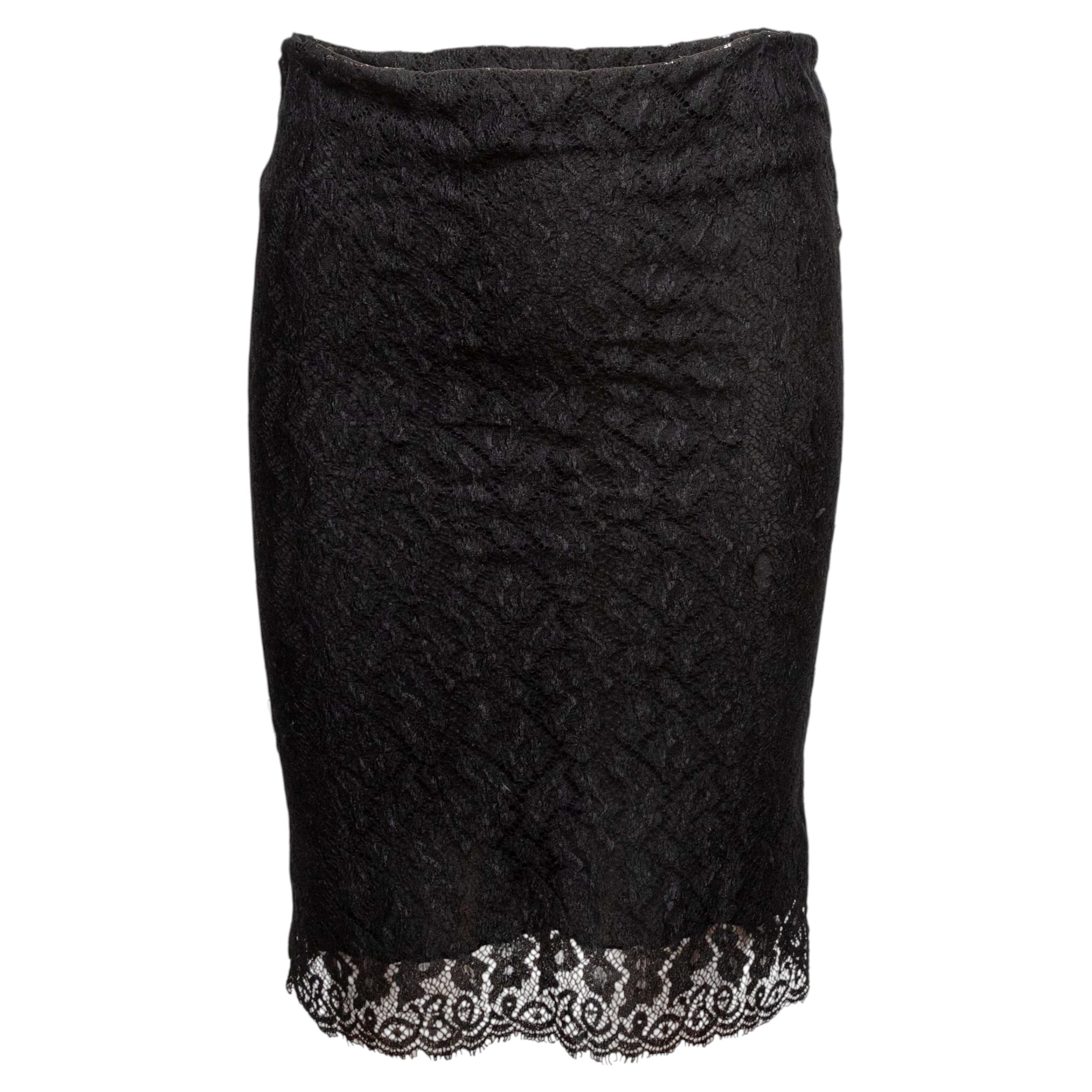 Schwarzer Alexander McQueen Spitzen-Bleistiftrock