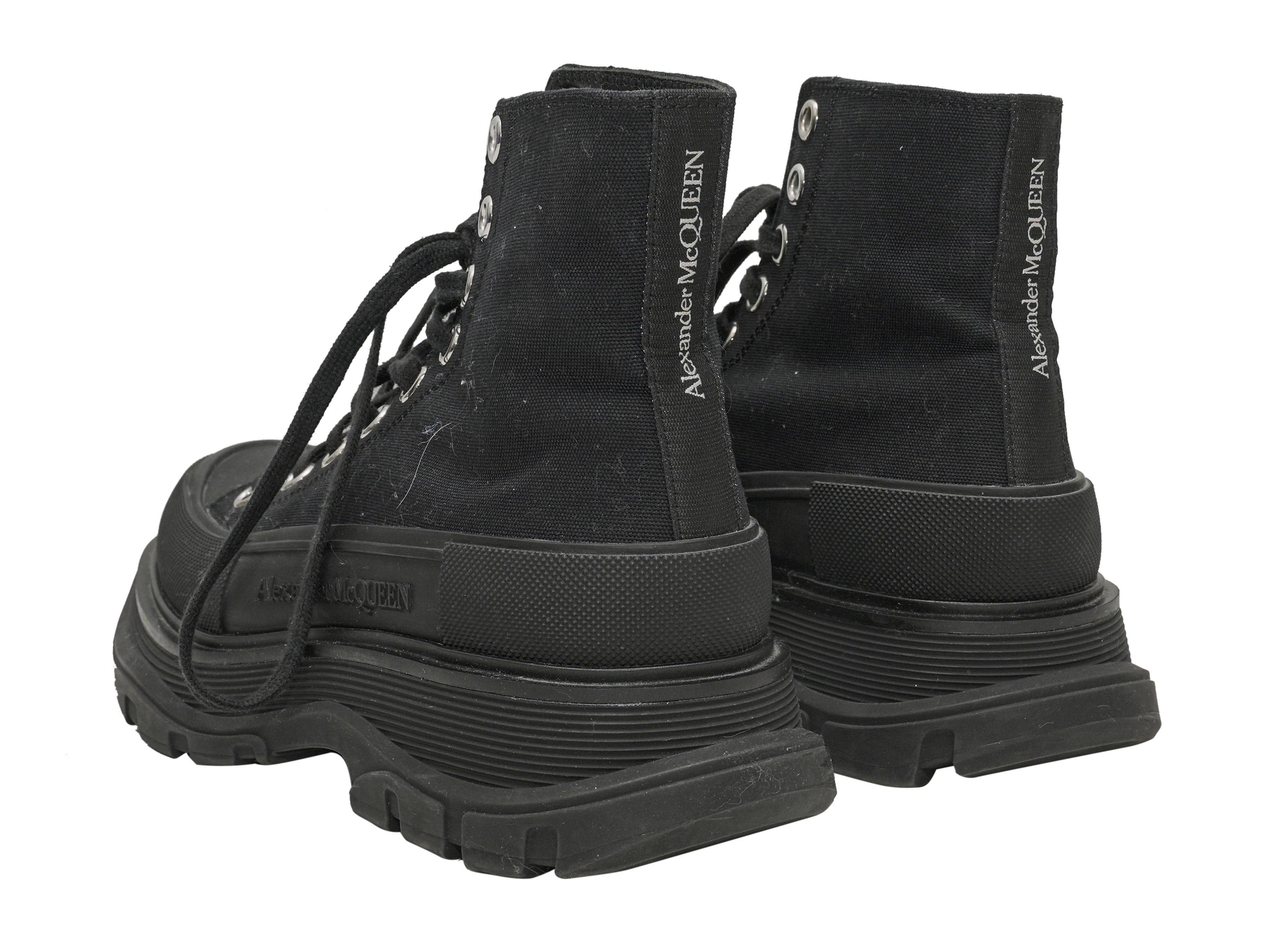 Alexander McQueen - Baskets montantes noires à plateforme, taille 36 Bon état - En vente à New York, NY