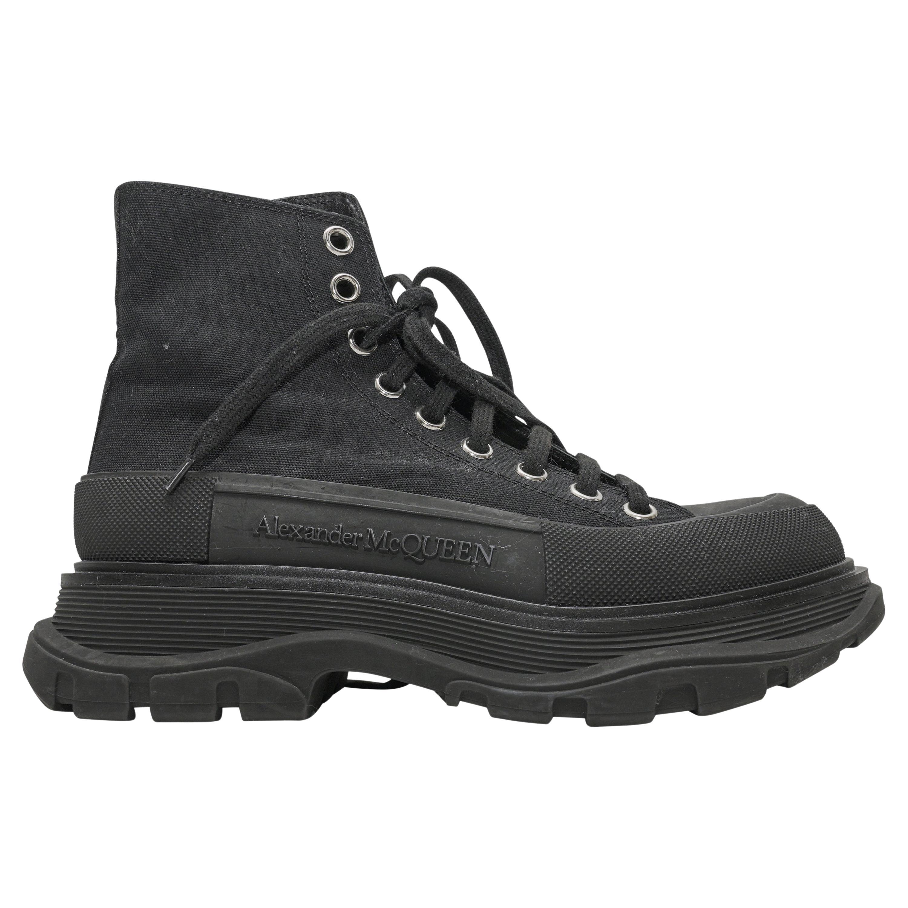Scarpe da ginnastica alte con plateau nere Alexander McQueen taglia 36