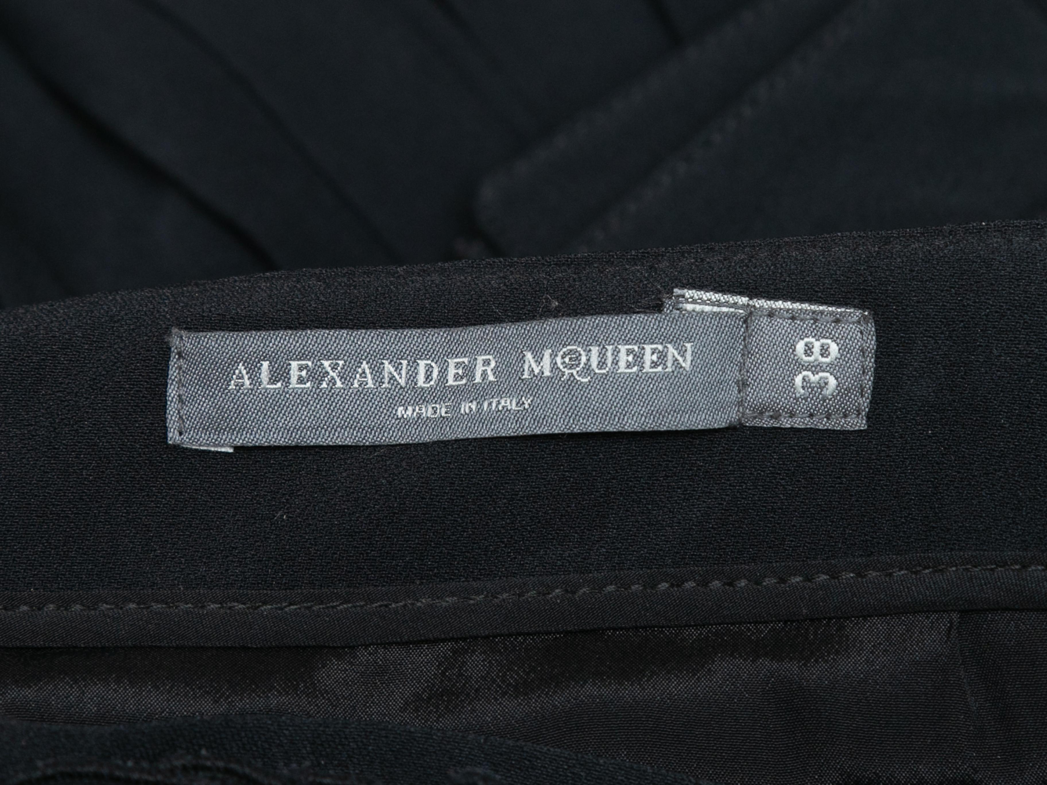 Black Alexander McQueen Pleated Buckle Mini Skirt Size IT 38 For Sale 2