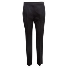 Black Alexander McQueen Pleated Straight-Leg Trousers Size IT 42