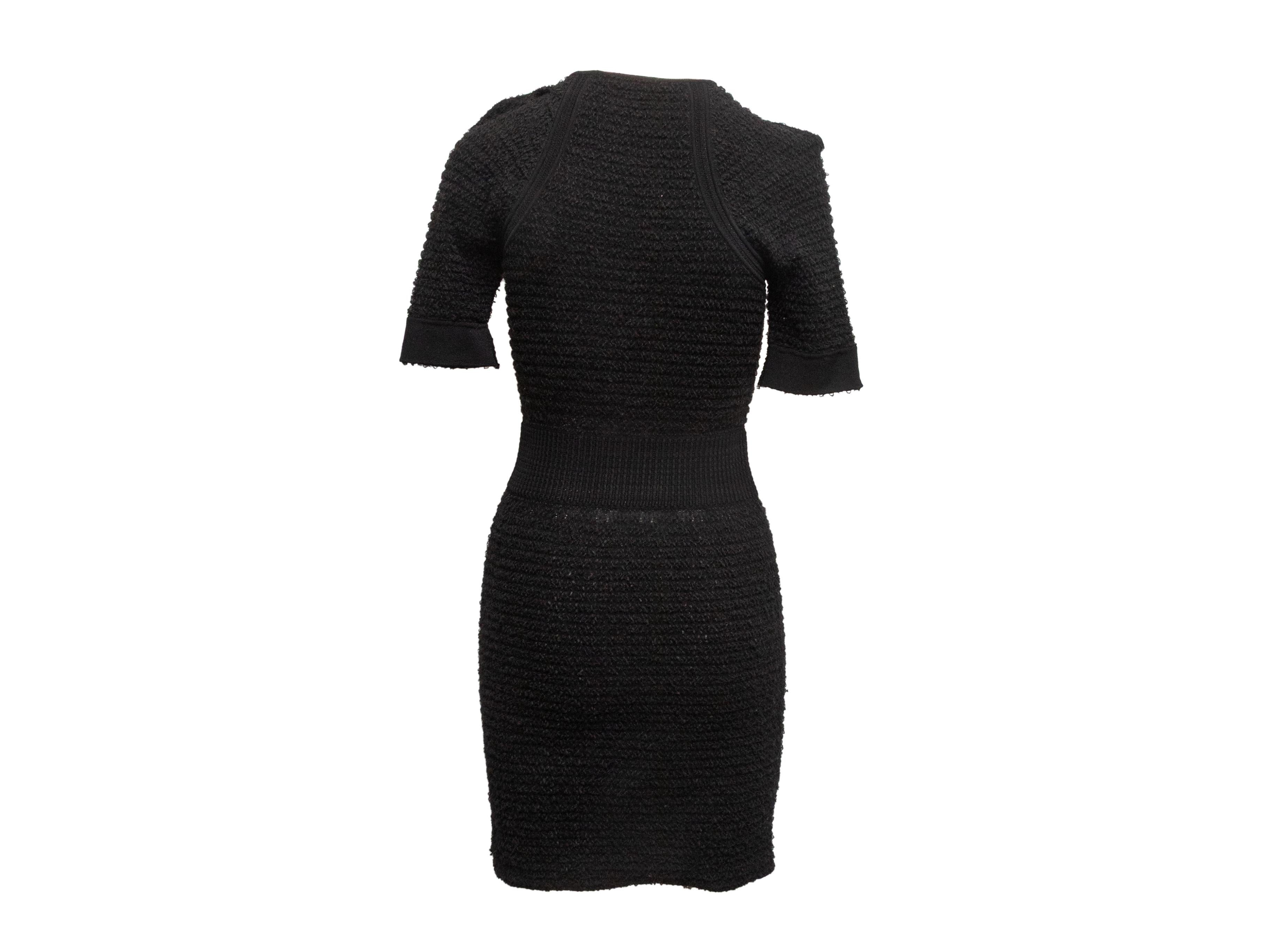 Black Alexander McQueen Textured Knit Dress Size US S (Schwarz) im Angebot