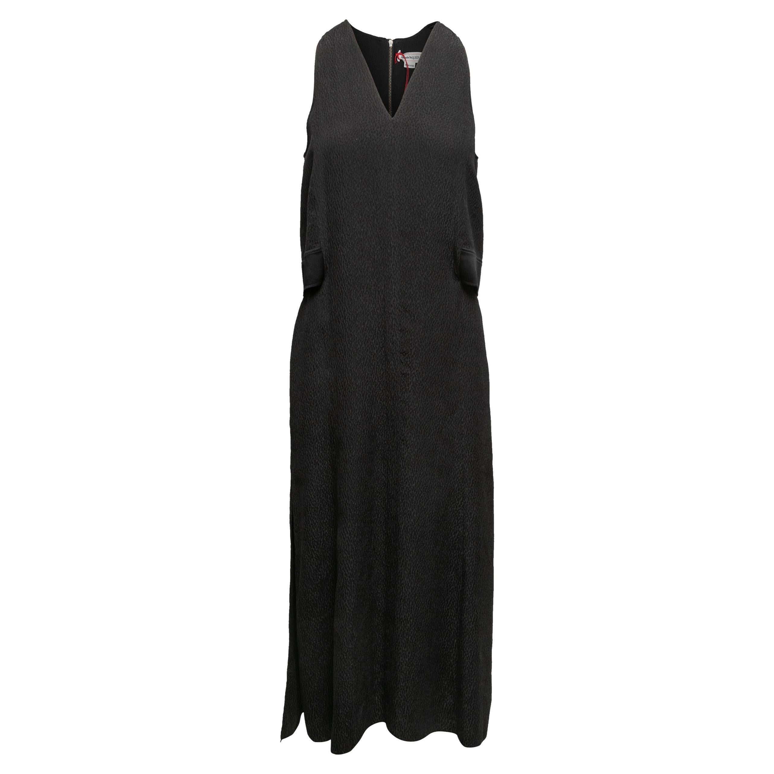 Black Alexander McQueen Textured Maxi Dress Size US S For Sale