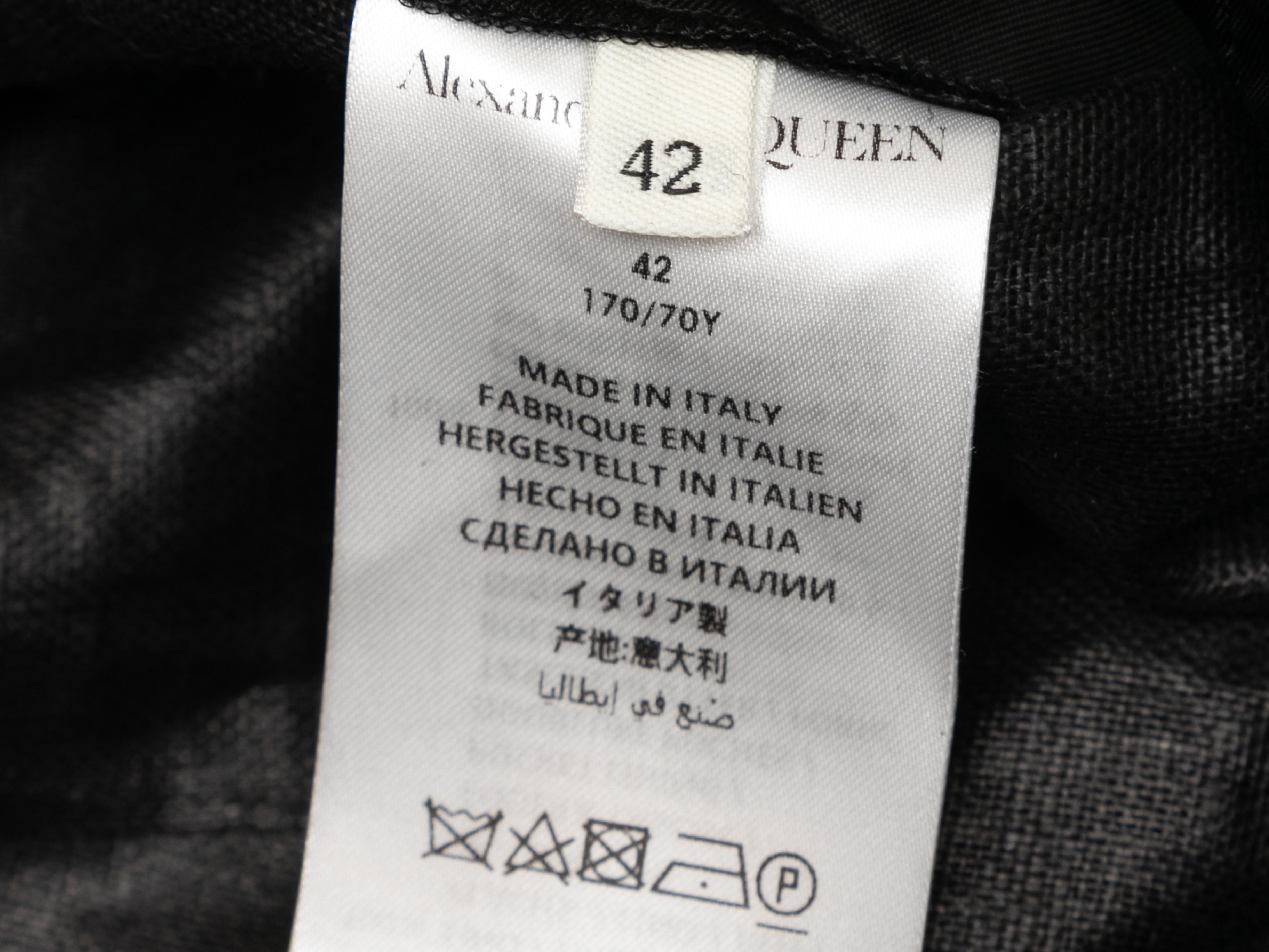 Pantalon en lin ciré noir Alexander McQueen Taille EU 42 Bon état - En vente à New York, NY