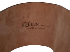 Black Alexander McQueen Wide Tooled Leather Belt Size US S