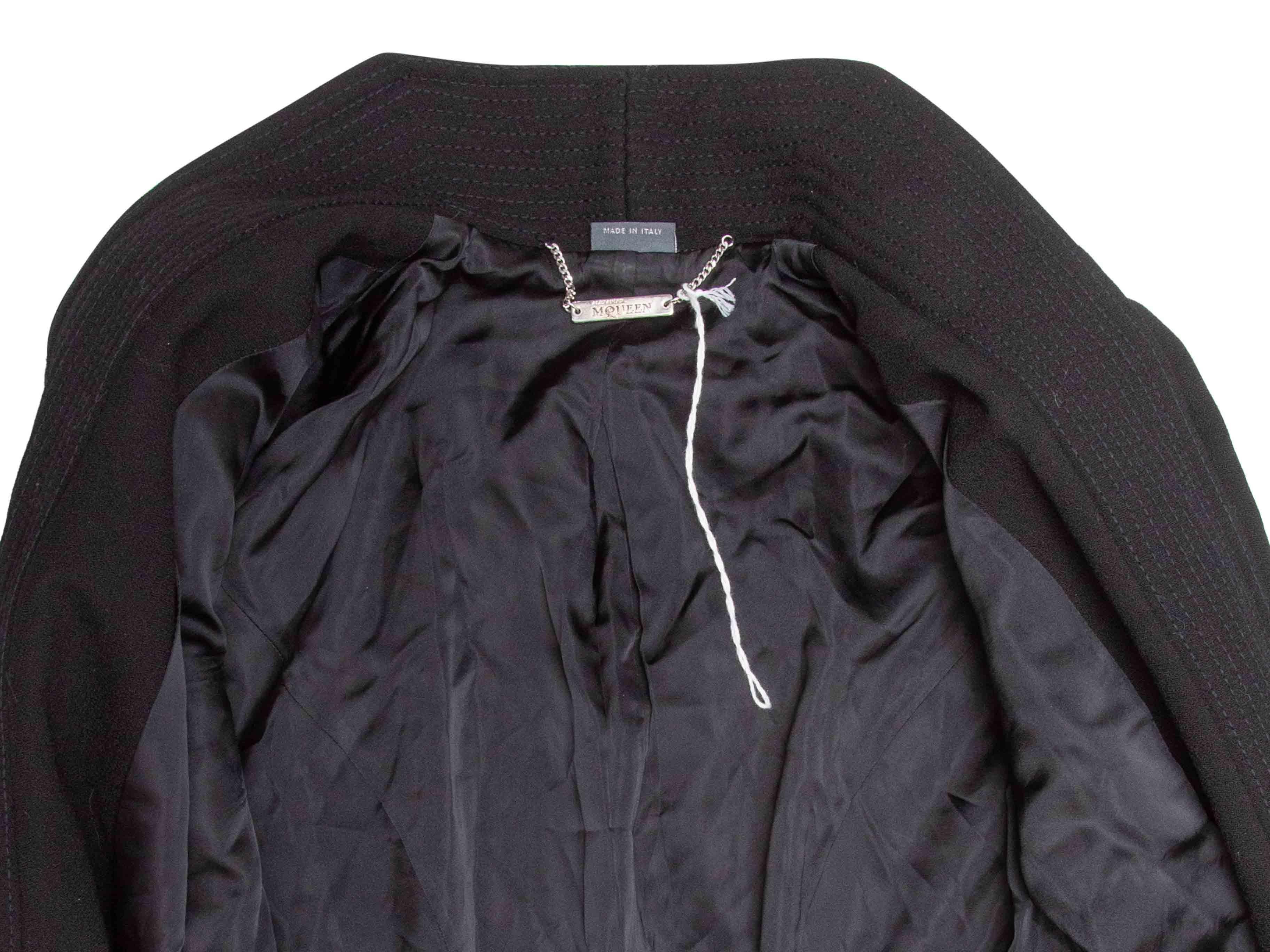 Blazer nero in lana di Alexander McQueen taglia IT 40 in vendita 4