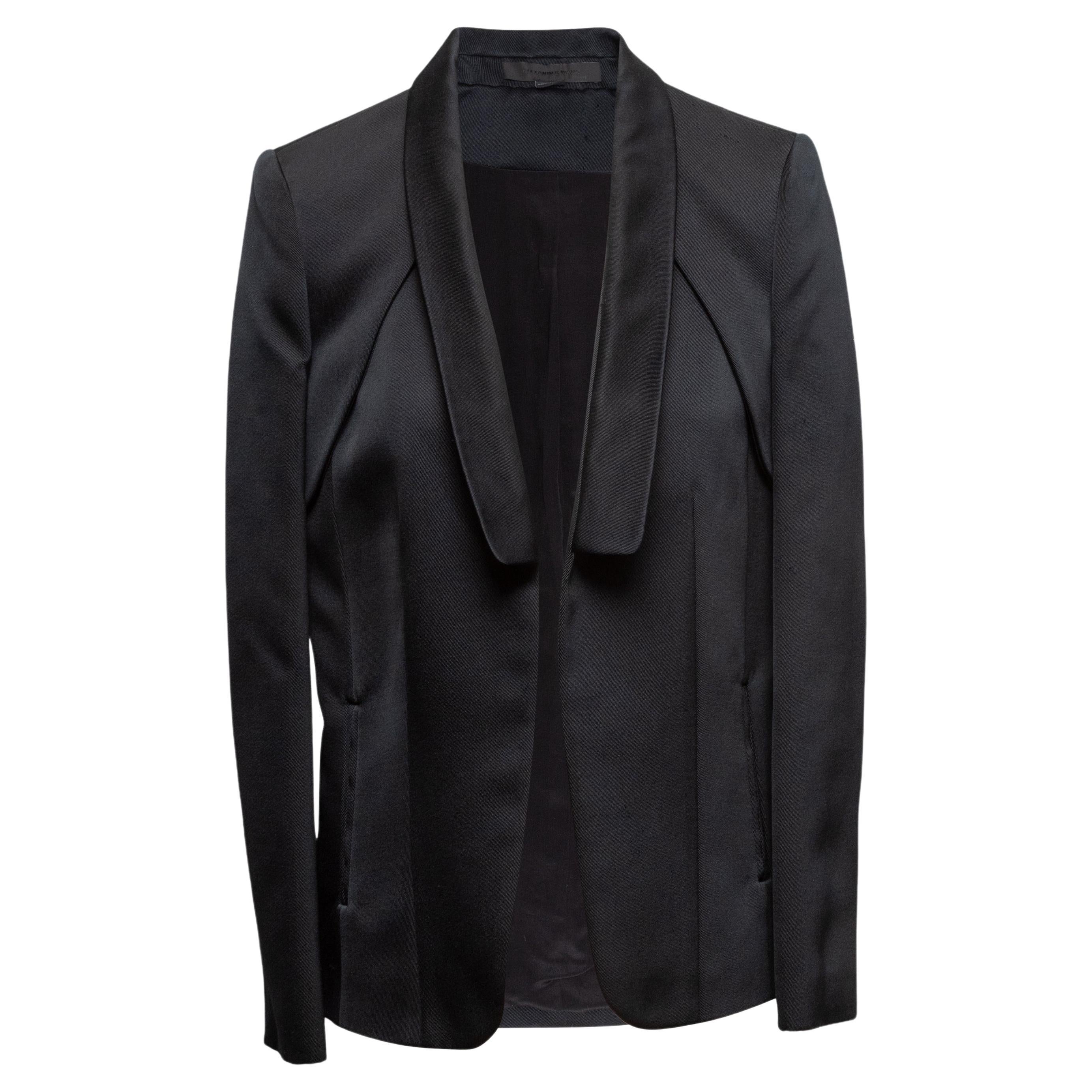Blazer nero con collo a scialle di Alexander Wang, taglia US 8 in vendita