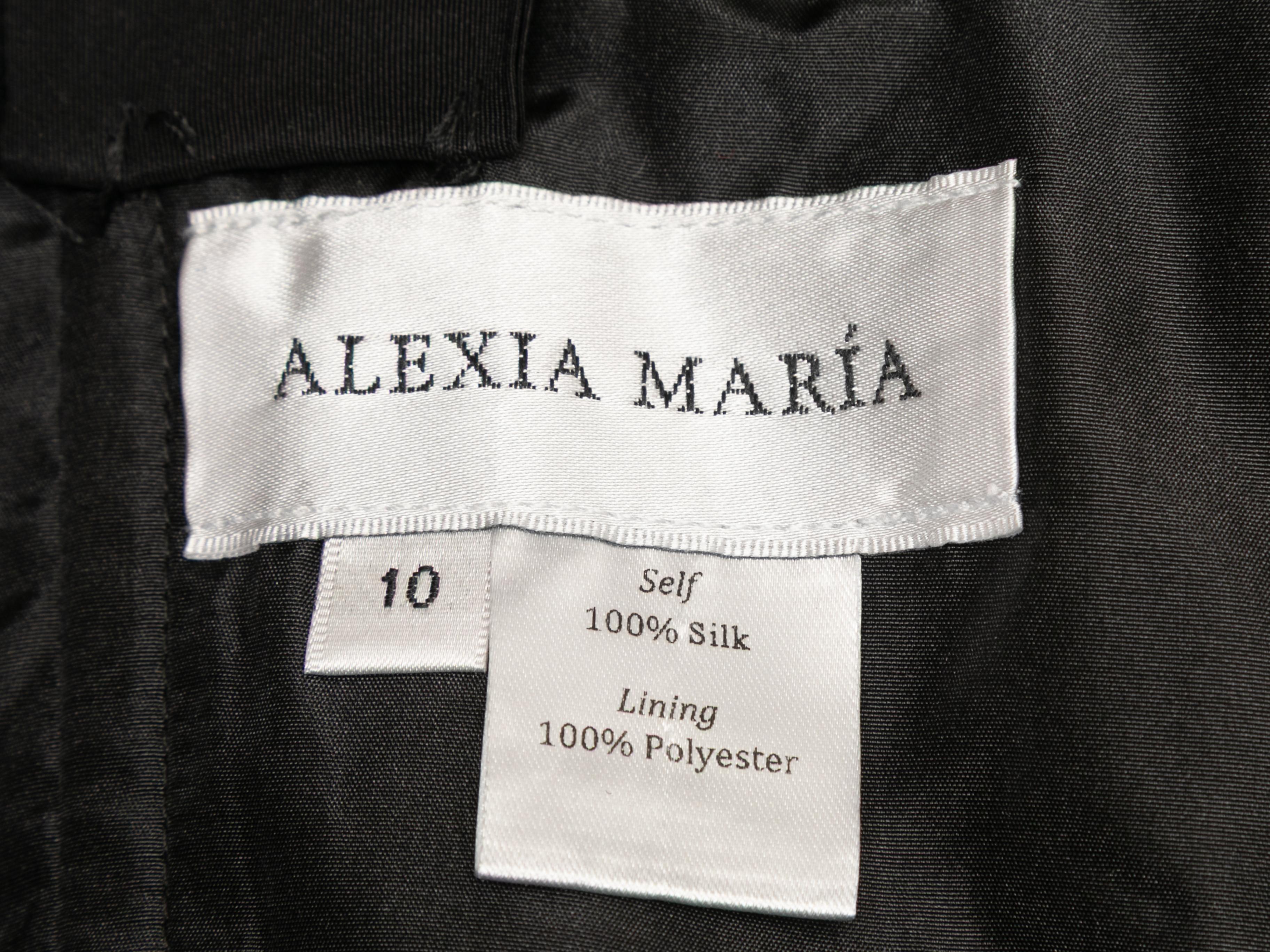 Schwarzes ärmelloses Alexia Maria Seidenkleid mit Schleife in Schwarz Größe US 10 Damen im Angebot