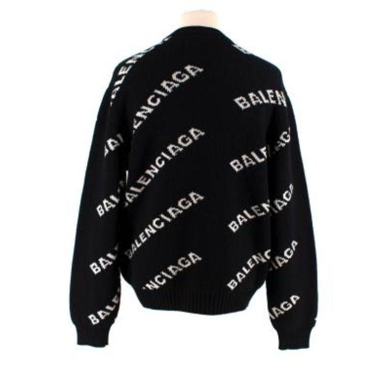 Black Allover Logo knit jumper For Sale at 1stDibs