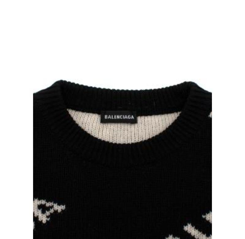 Black Allover Logo knit sweater For Sale 1
