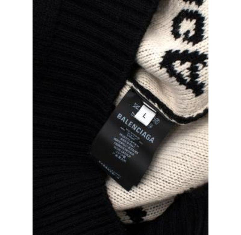 Black Allover Logo knit sweater For Sale 2