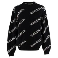 Black Allover Logo knit sweater