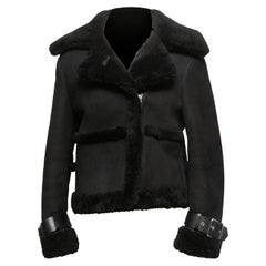 Black AllSaints Shearling Jacket Size US S