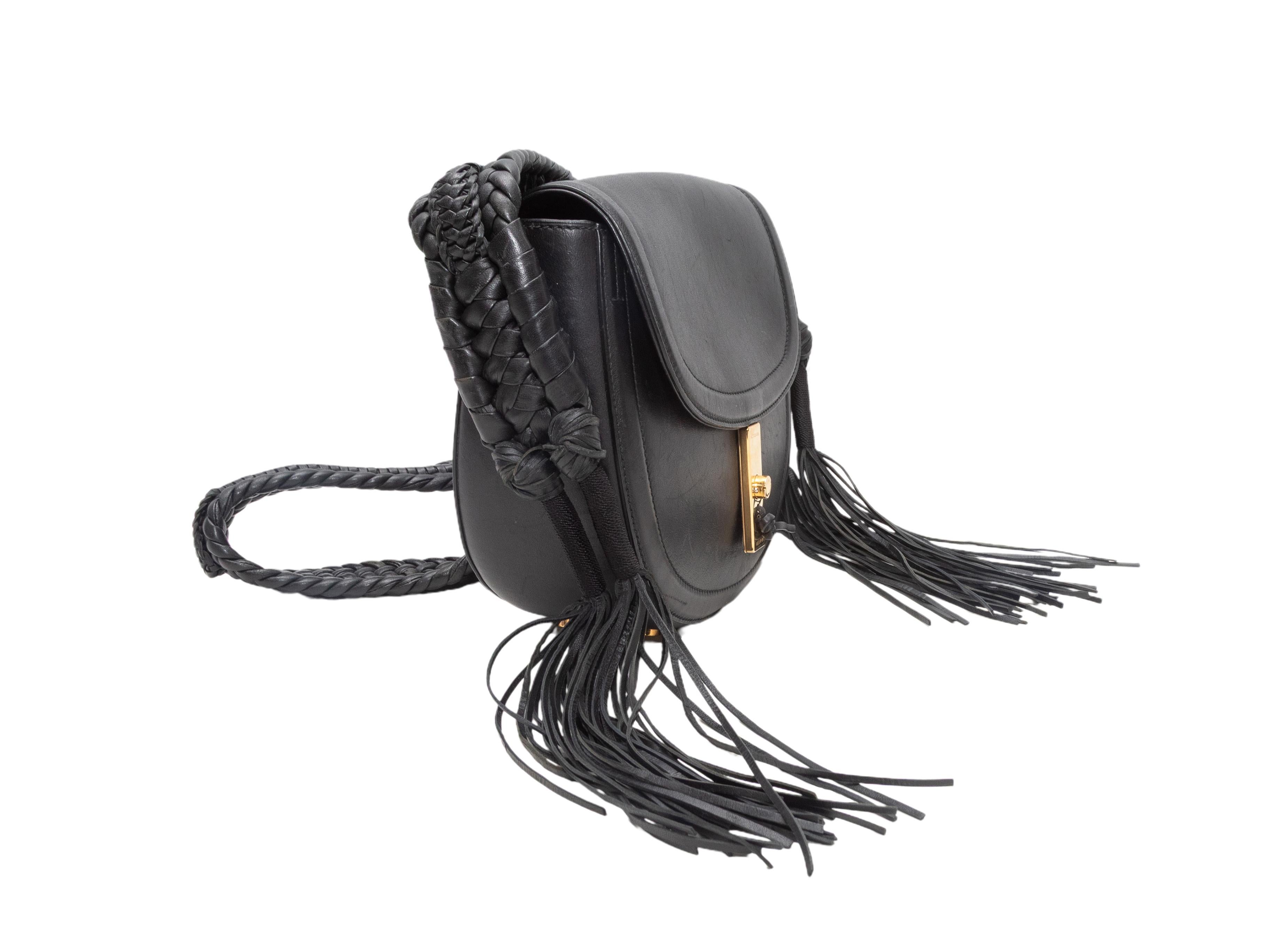 Black Altuzzara Ghianda Bullrope Saddle Bag (Schwarz) im Angebot