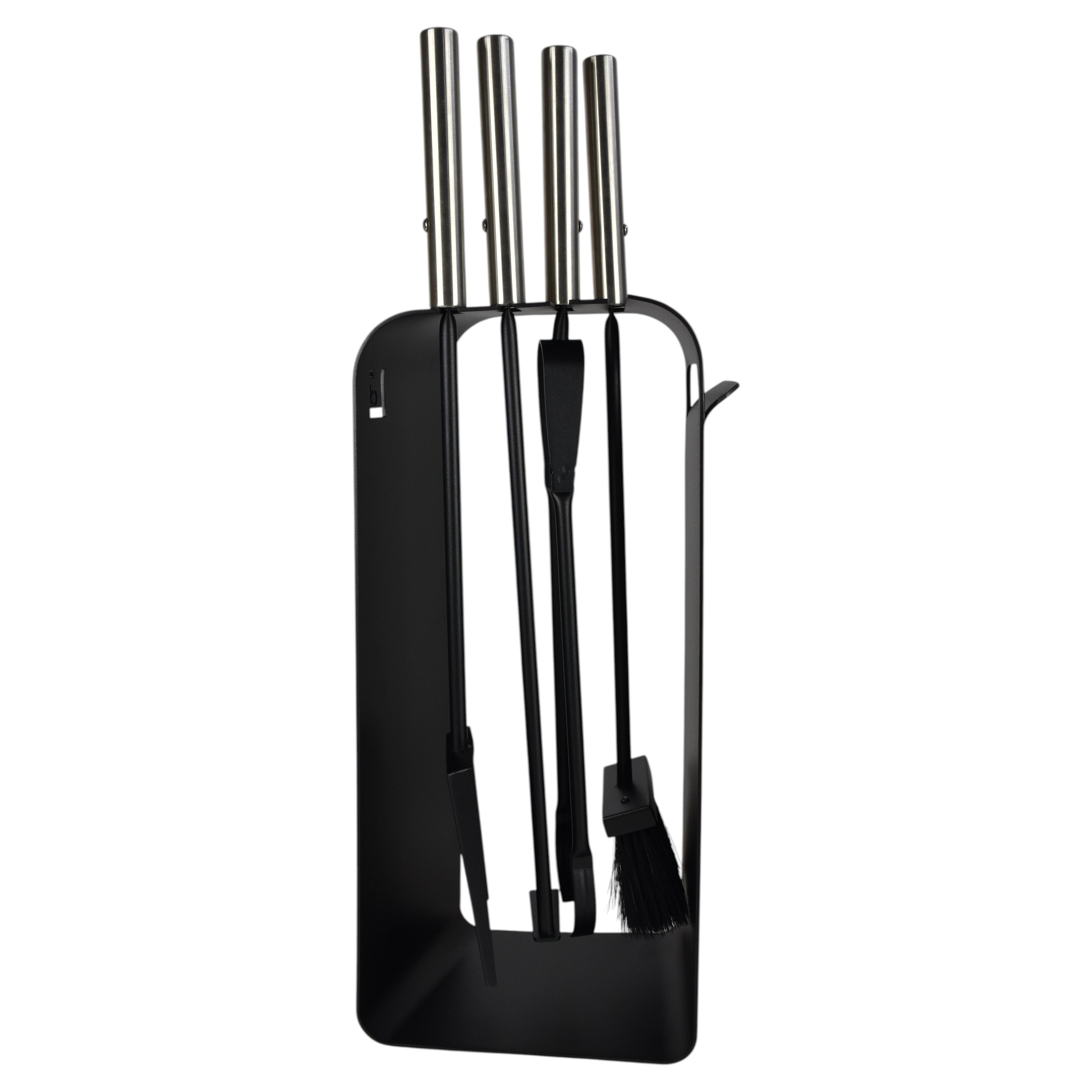 Accessoires de cheminée en aluminium noir DUNEFE - Style moderne
