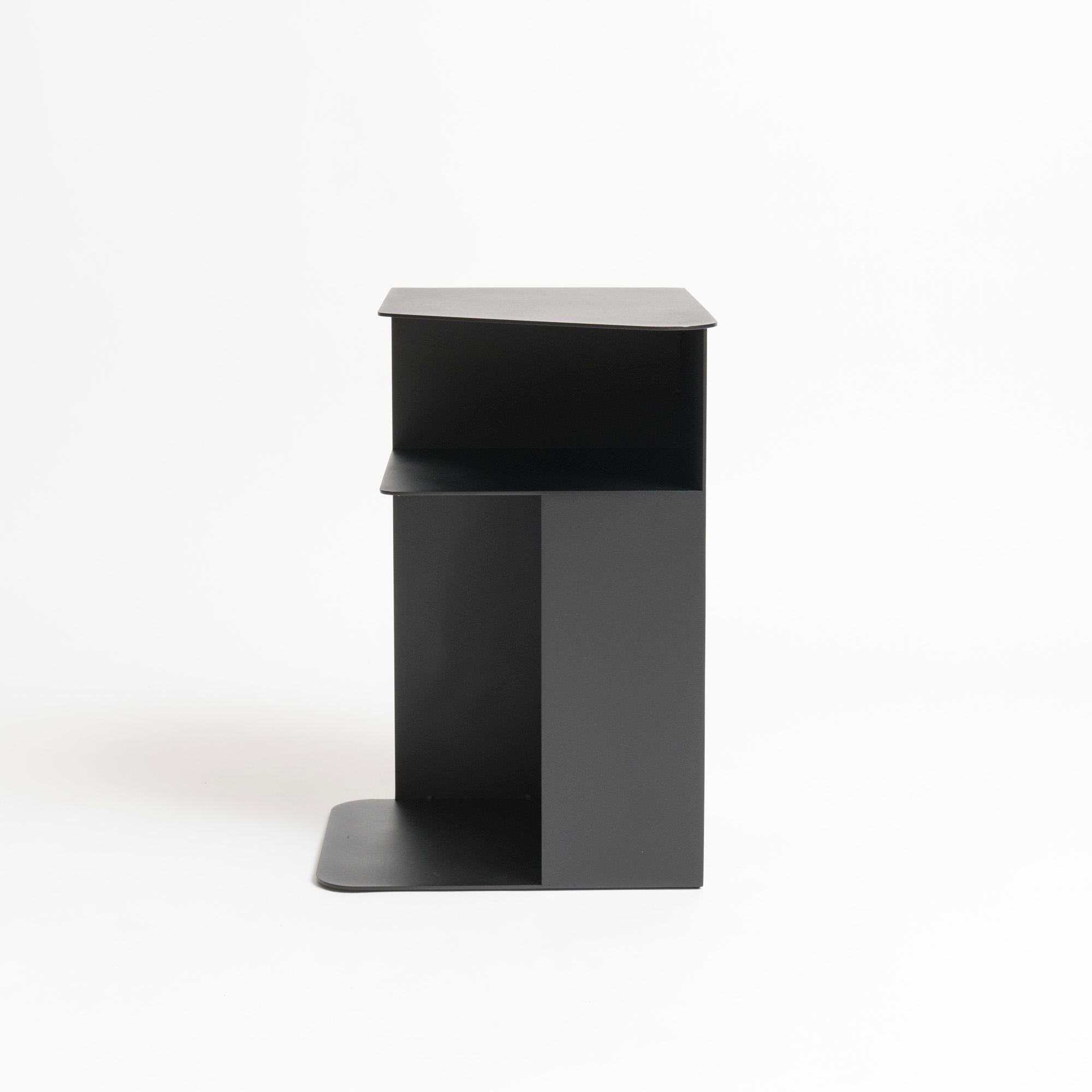 Black Aluminium Side Table, contemporary minimalist om26 by mjiila - in stock In New Condition For Sale In PARIS, FR