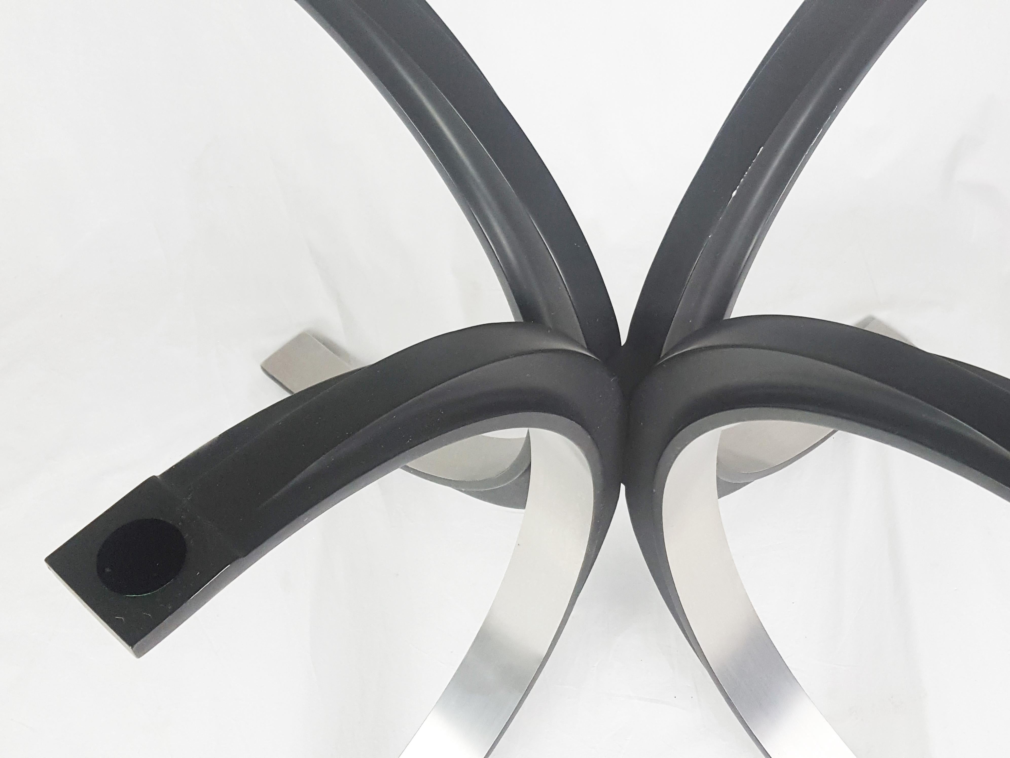 Painted Black Aluminum & Glass Top 1960s 