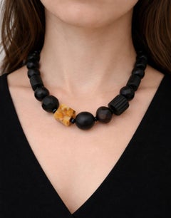 Black Amber Statment Necklace