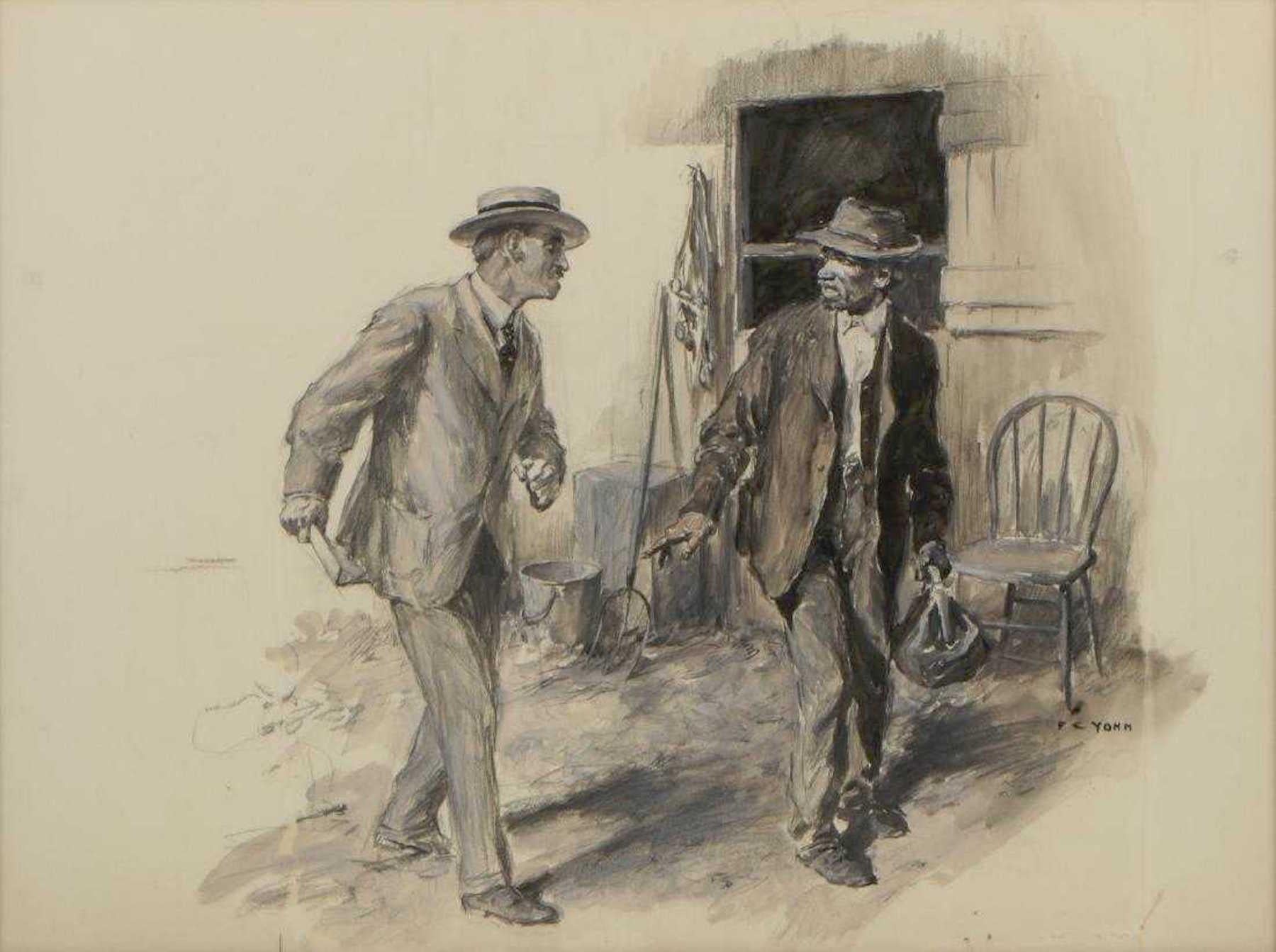 Illustrazione originale Black Americana per Collier's Magazine di Frederick Coffay Yohn,
Artista americano e illustratore di riviste (1875 - 1933)
Disegno/illustrazione per 