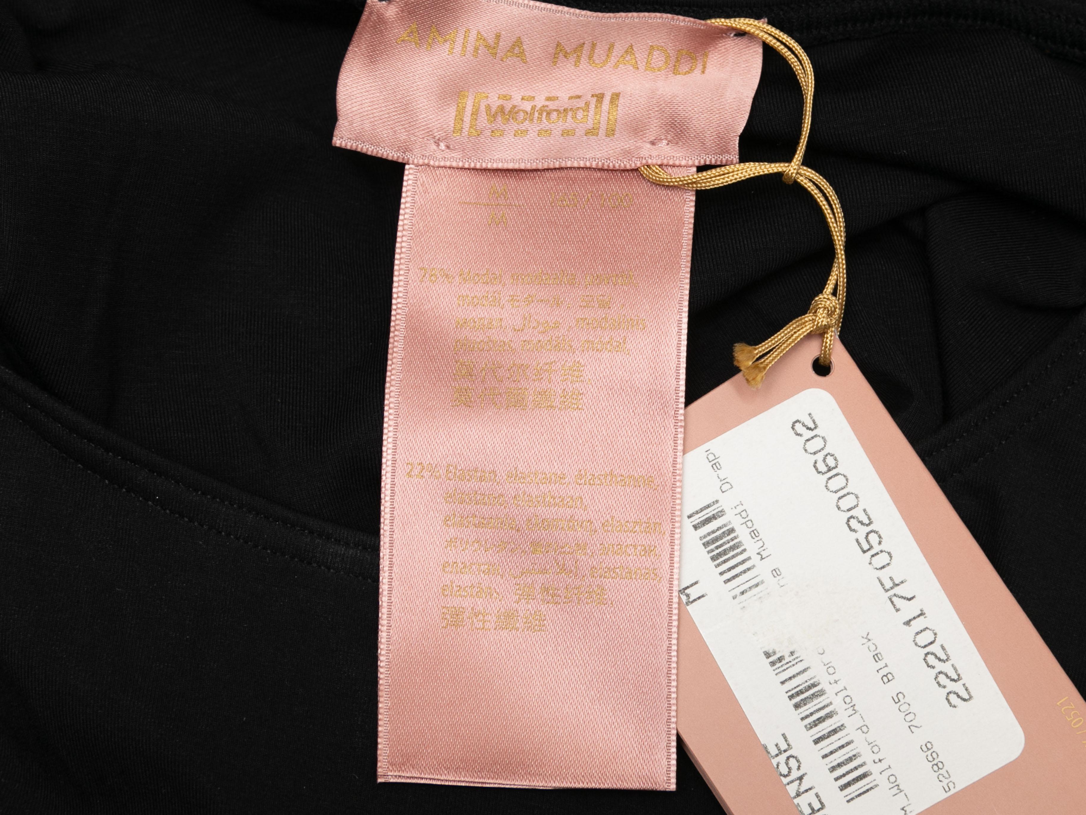 Black Amina Muaddi x Wolford Sleeveless Bodycon Dress Size US M For Sale 1