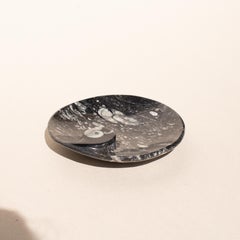 Ammonite noire Décorative Catchall - Shell Fossil Stone Bowl, France 1970s