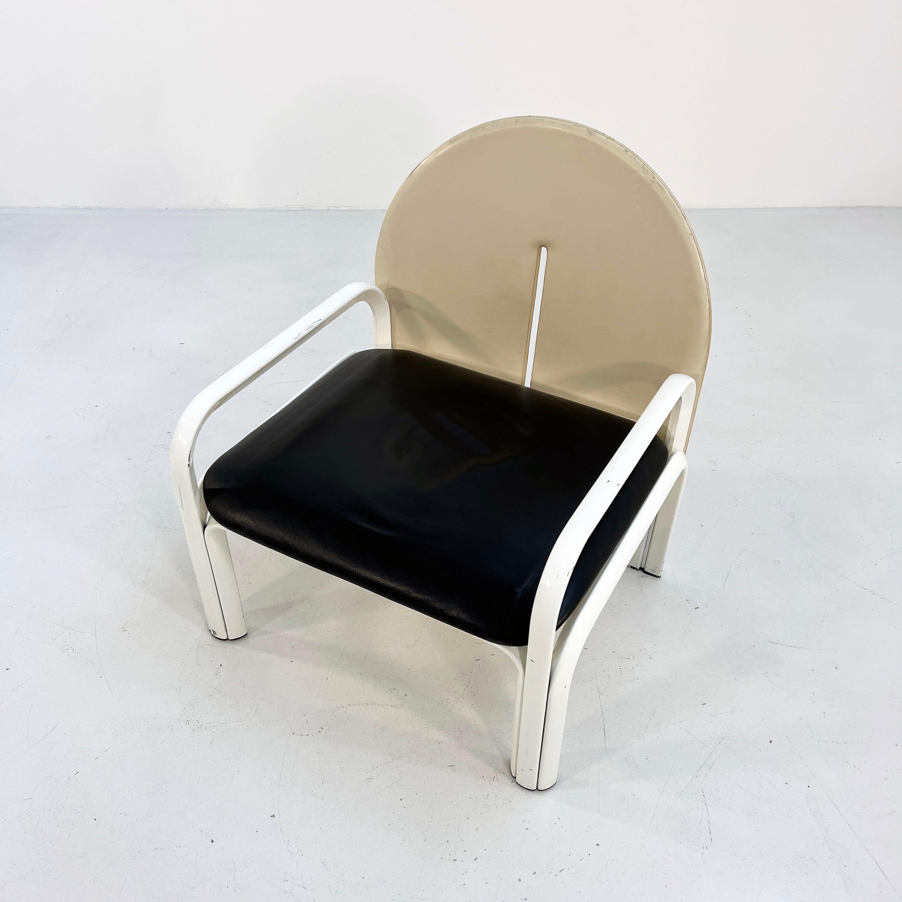 Mid-Century Modern Black and Beige 54 L Armchair by Gae Aulenti for Knoll International, 1970s